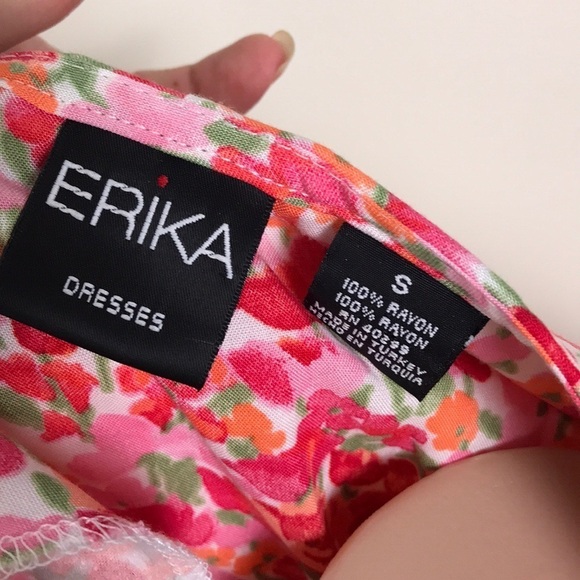 Erika Pink Floral Maxi Slip Dress Y2K Orange - Picture 5 of 5